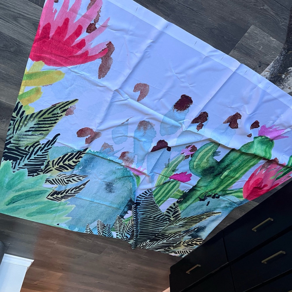 Society6 Red and Green Botanical Shower Curtain